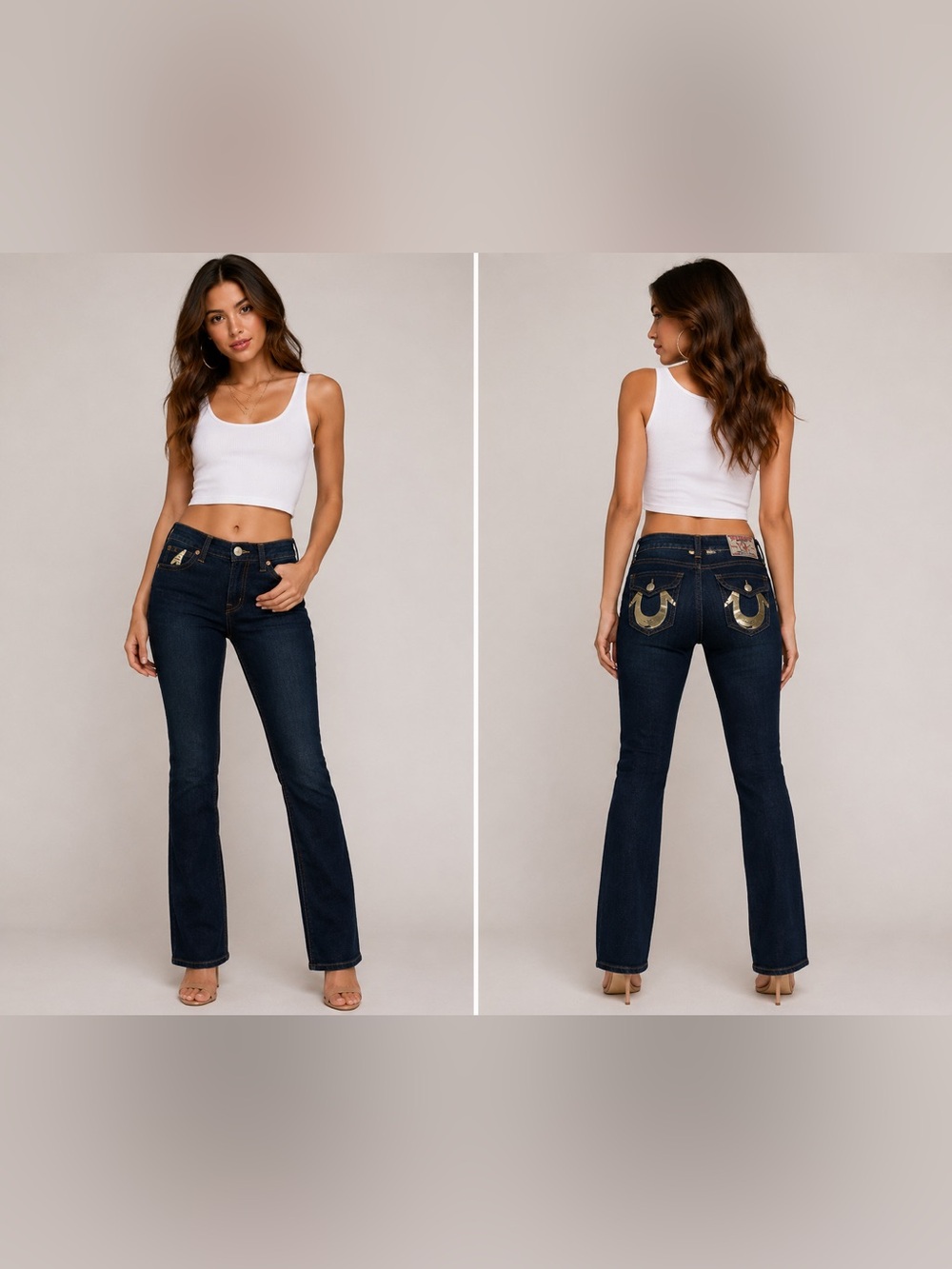 True Religion Billy Gold Painted Pocket Jeans